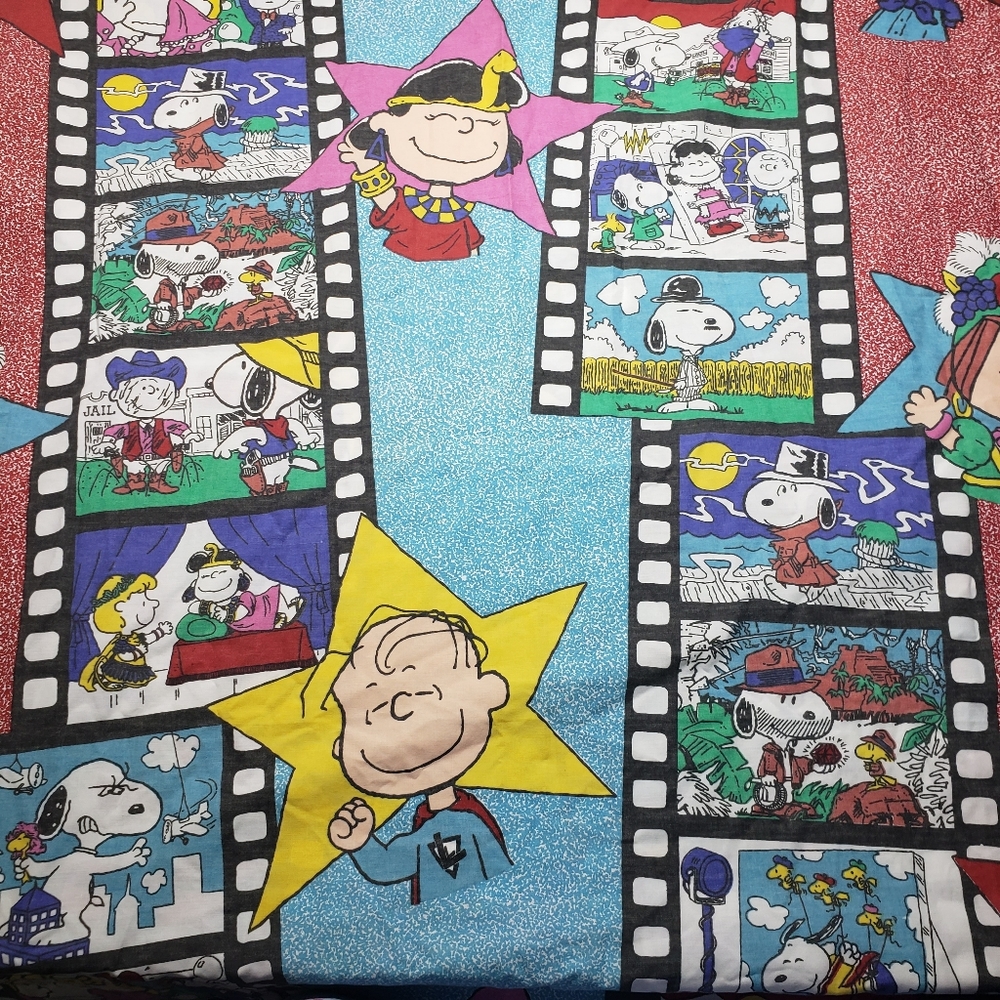 Vintage Snoopy Charlie Brown Movie Scene Sheet